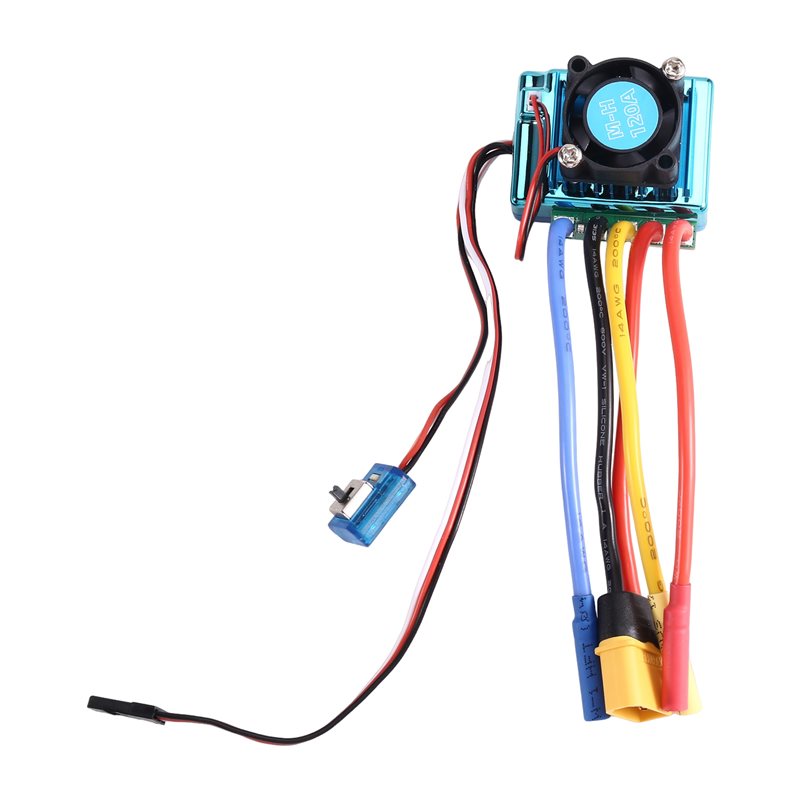 Brushless Motor 3650 - WOWFU-120A Bürstenloser ESC-Geschwindigkeitsregler mit XT60-Stecker, 4,0