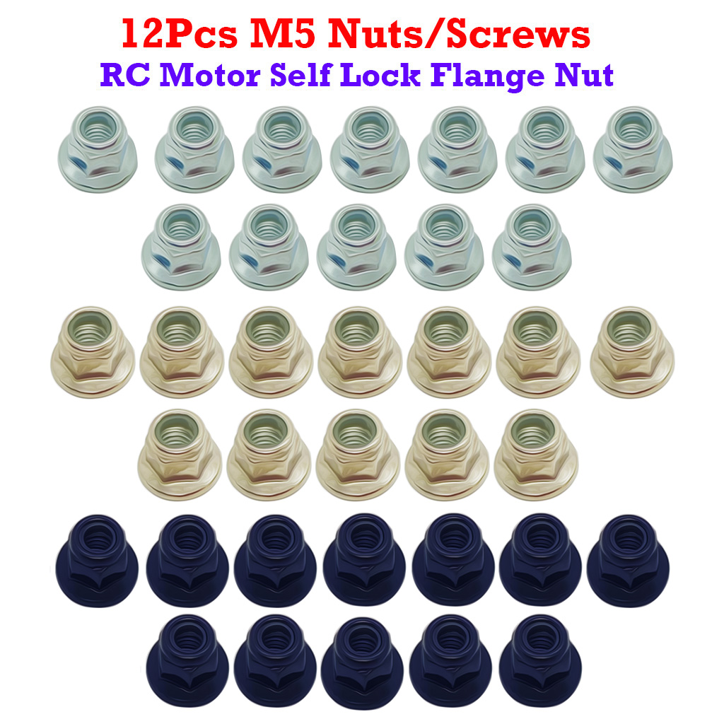 Rc Tire Foam Insert - 12 Stück M5 Nylon-Einsatz Selbstverriegelnde Flansch-Sicherungsmutter