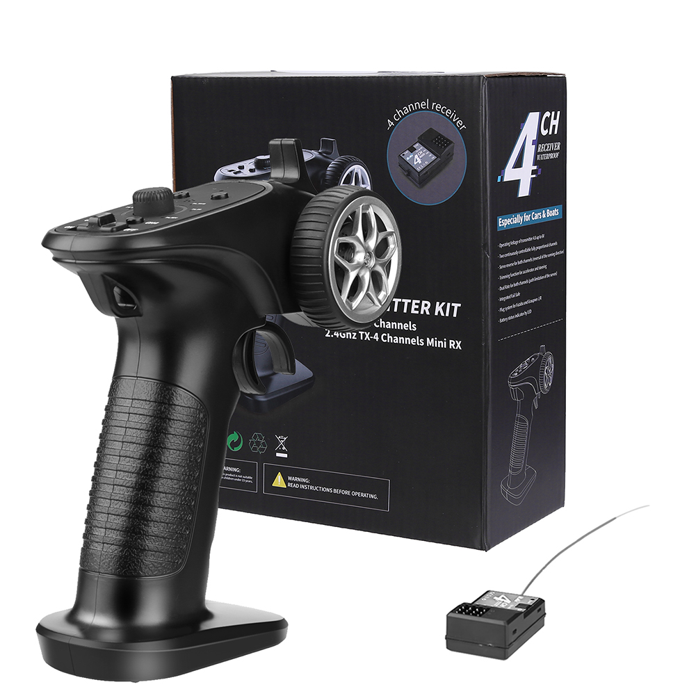 Rc Hobby Car - GA-4H-TX 4-Kanal 2,4GHz Fernbedienung Digitaler Funk-Sender-Empfänger