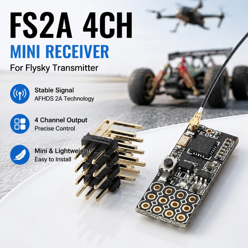 Rc And Hobby - FS FS2A-4CH 4-Kanal-PWM-Empfänger 4-Kanal-Funkmodul Kompatibel mit
