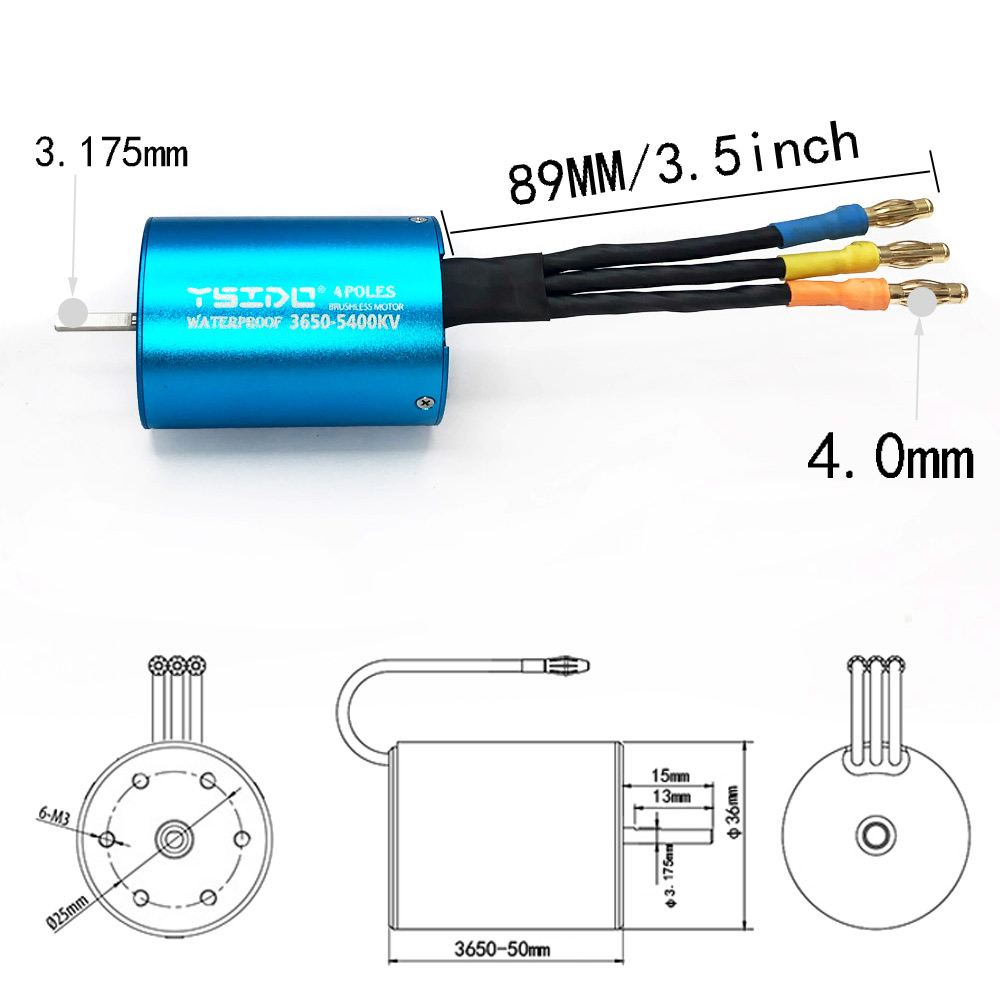 YSIDO 3650 3600KV 5400KV 9500K – Brushless Motor 3650 Bewertung und Preis